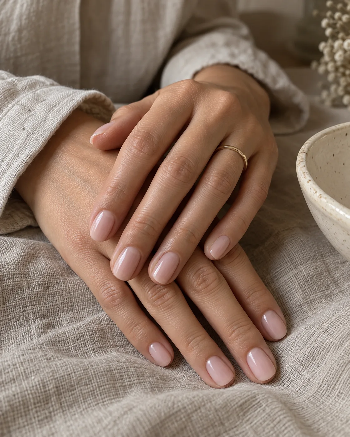 Detal naturalnego manicure