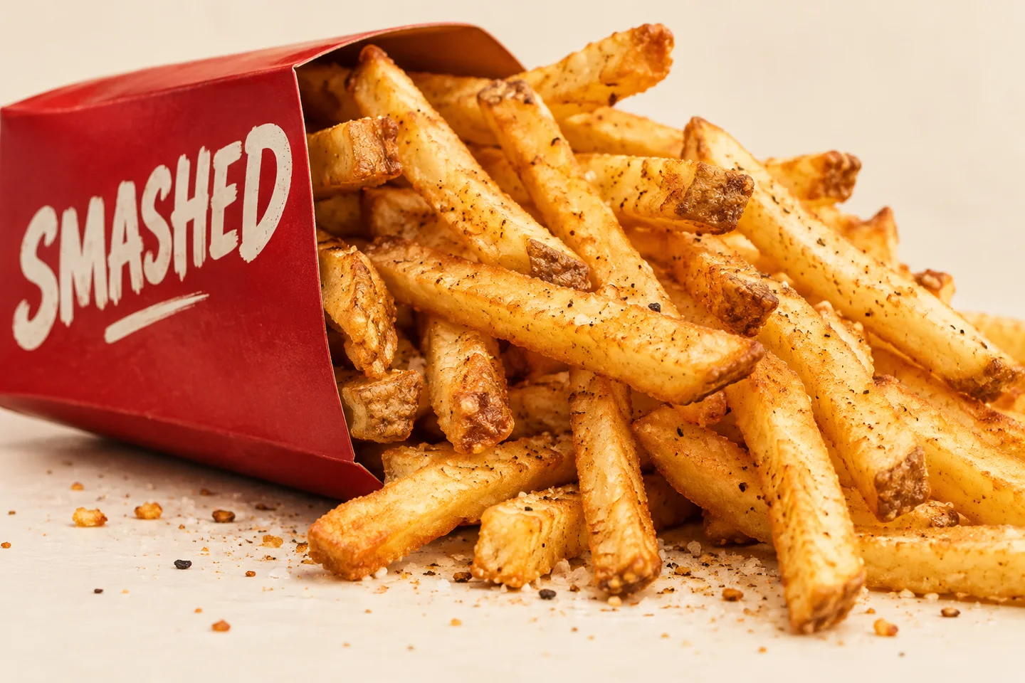 A generous portion of golden seasoned fries