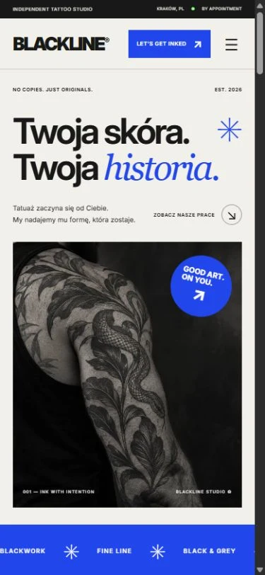 BLACKLINE — studio tatuażu — wersja telefoniczna