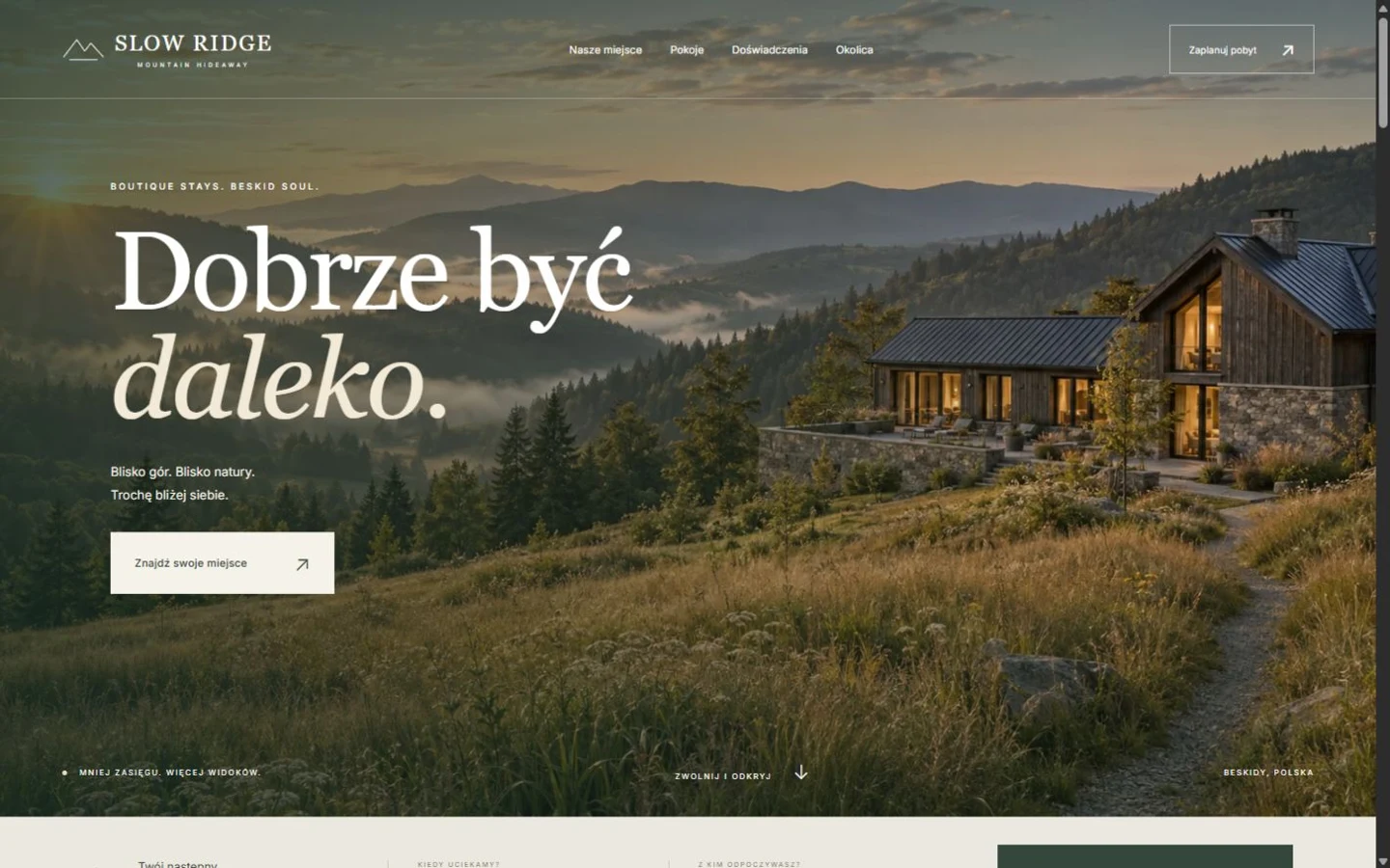 SLOW RIDGE — hotel w górach — komputer